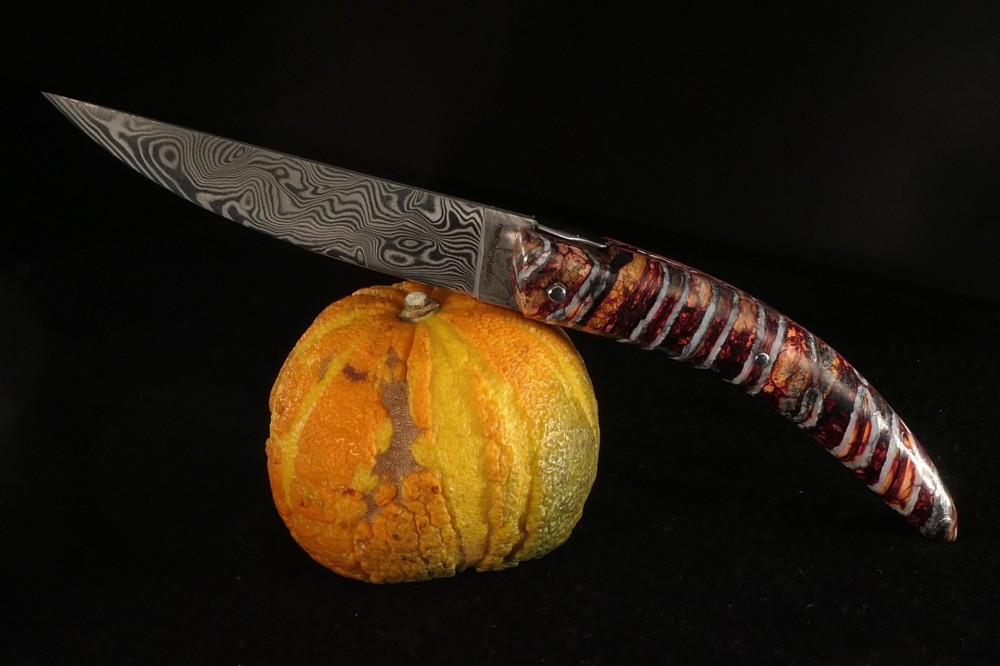 Messer Graz Goyon Chazeau Goyon Chazeau Stylver Damasteel Mammutbackenzahn Taschenmesser